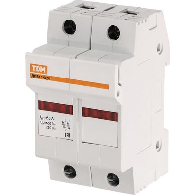 Держатель плавких вставок TDM ELECTRIC ДПВ2 14x51 2П SQ0216-0018
