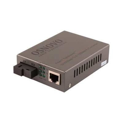Оптический Fast Ethernet медиаконвертер OSNOVO OMC-100-11S5a для передачи Ethernet по одному волокну одномодового оптического кабеля до 20км (по многомодовому кабелю до 1,5км). sct1073