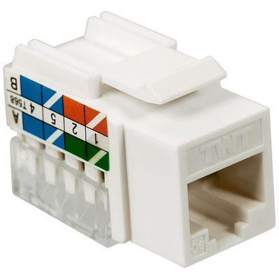 Модуль TWT Keystone RJ45, Cat.5E, UTP, 90 градусов, белый TWT-OK45UTP/5E-WH