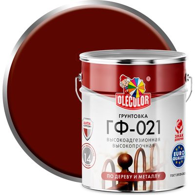 Грунтовка OLECOLOR ГФ-021 красно-коричневый, 6 кг 4300000068
