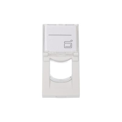 Вставка LANMASTER 22.5х45 на 1 кейстоун, со шторкой, маркировкой, белая LAN-SIP-22L-WH