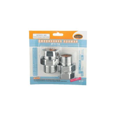 Американка для полотенцесушителя Terma прямая 1" в/н хром (пара) 29193