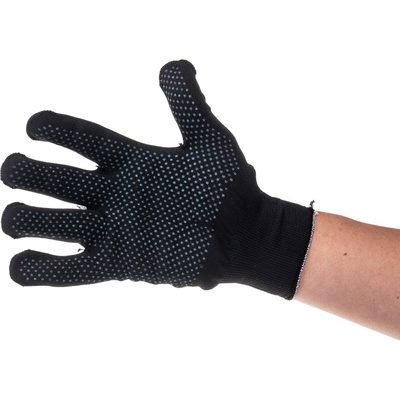 Перчатки Без бренда нейлон, ПВХ точка, 13 класс, черные, XL 67848