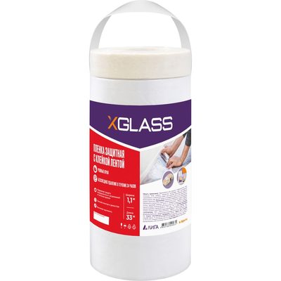 Пленка защитная с клейкой лентой 1100 мм, 33 м XGLASS 190230