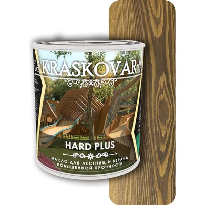 Масло повышенной прочности для лестниц и веранд Kraskovar Hard Plus орех, 0.75 л 1661