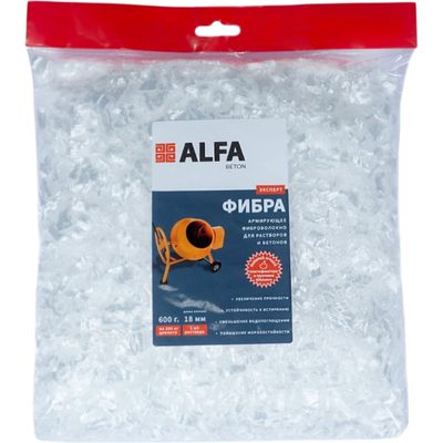 Полипропиленовая армирующая фибра AlfaBet 18 мм, 600 г 30047