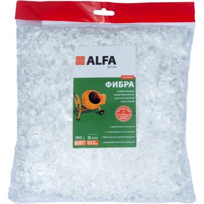 Полипропиленовая армирующая фибра AlfaBet 12 мм, 150 г 20257