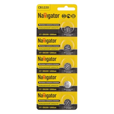 Элемент питания Navigator 94 778 NBT-CR1220-BP5 5 шт 94778