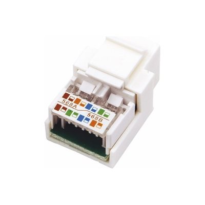 Модуль keystone REXANT jack rj-45(8p8c), utp, cat 5e, тип 180 градусов, белый 03-1011