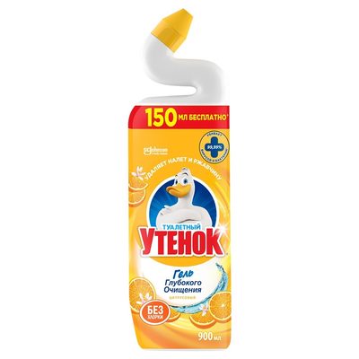 Чистящее средство для унитаза ТУАЛЕТНЫЙ УТЕНОК Цитрусовый 900 мл