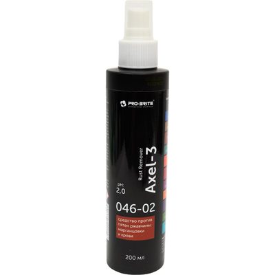 Средство против пятен ржавчины, марганцовки и крови PRO-BRITE AXEL-3  Rust Remover 0.2 л. 046-02