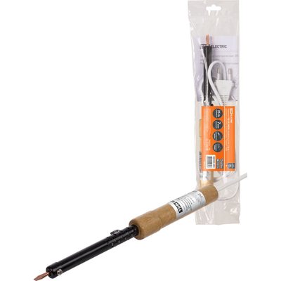 Паяльник TDM ELECTRIC ПД-25, ЭПСН, мощность 25 Вт, 230 В, деревянная ручка, плоское жало, Гранит SQ1025-0401