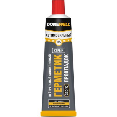Автомобильный нейтральный высокотемпературный герметик DONEWELL силиконовый, 118 мл, серый DGT-215