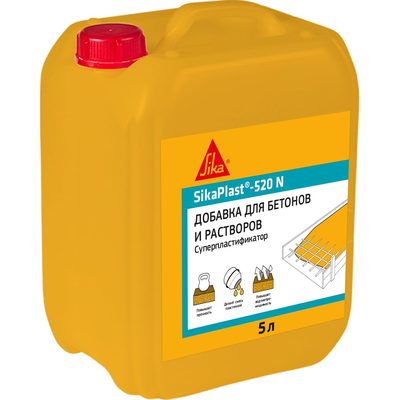 Суперпластификатор для бетона и цементных растворов SIKA Plast-520 N Канистра 5л. 504584