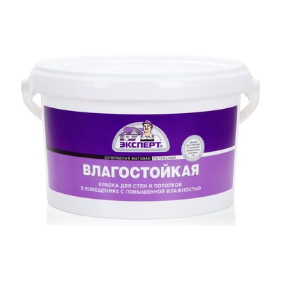 Краска Эксперт влагостойкая супербелая 3кг 15765