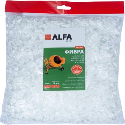 Полипропиленовая армирующая фибра AlfaBet 12 мм, 600 г 20264