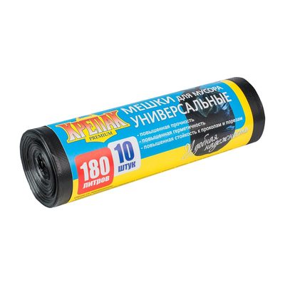 Мешки для мусора 180 л, 10 шт Крепак 4607075710481