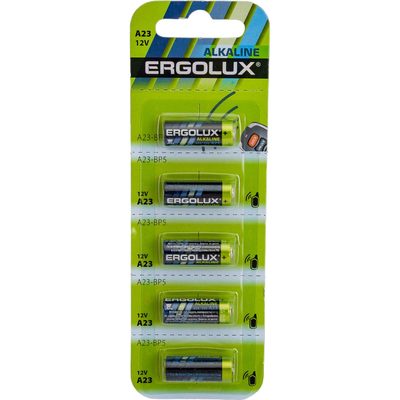 Батарейка Ergolux A23-BP, 12В, LR23A, BL-5 12296