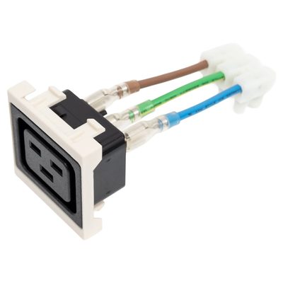 Розетка LANMASTER IEC 60320 C19, 16A, 250V, формата Mosaic, 45x45 мм LAN-SIP-23IEC-C19