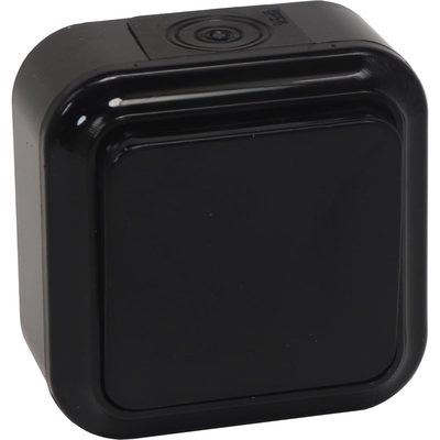 1-клавишный выключатель Bylectrica ОУ IP54 серия ПРАЛЕСКА АКВА, А16-222 черный