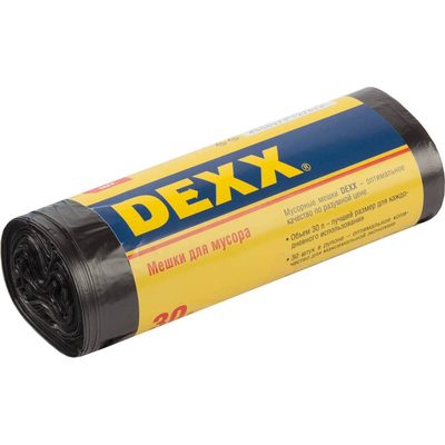 Мешки для мусора черные (30 шт; 30 л) DEXX 39150-30