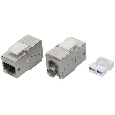 Модуль keystone DKC rj45 cat5e экранированный(stp), 90 градусов, серебристый (форм-фактор s19) 12шт RNK5EF90TL
