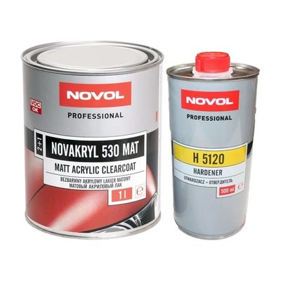 Лак NOVOL NOVAKRYL 530 MAT 2К акриловый, 2+1, банка 1л + отвердитель 0.5 л 38335
