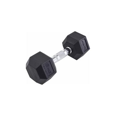 Гексагональная обрезиненная гантель Starfit DB-301 9 кг, черный УТ-00019790