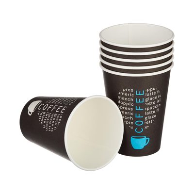 Одноразовый бумажный стакан Комус 300 мл черный 50 штук в упаковке Love Coffee 1553726