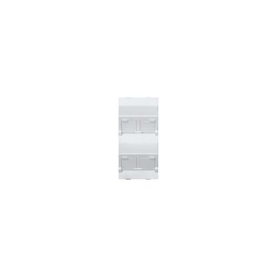 Наклонный адаптер Simon на 4хRJ45 коннектора, S-модуль, белый S80C-9