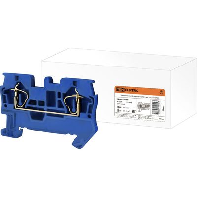 Зажим TDM ELECTRIC клеммный, безвинтовой, ЗКБ, 6 мм2, 52А, синий SQ0822-0008