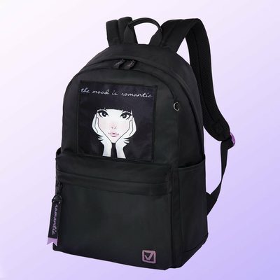 Универсальный рюкзак BRAUBERG FASHION CITY Romantic, черный, 44x31x16 см, 270808