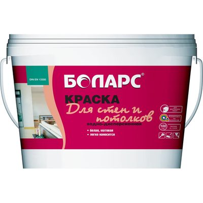 Краска БОЛАРС для стен и потолков 2100, 3.0 кг 00000003998