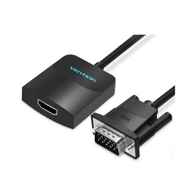 Мультимедиа конвертер Vention VGA + аудио, HDMI, гибкий, черный ACNBB