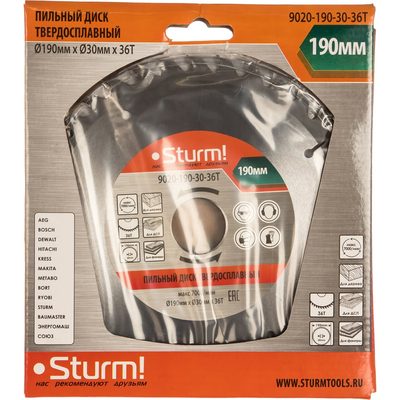 Диск пильный по дереву (190х30 мм; 36T) Sturm 9020-190-30-36T