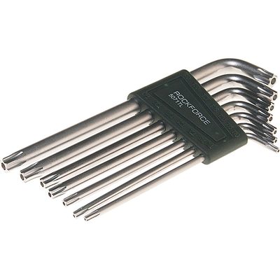 Набор TORX экстрадлинных ключей ROCKFORCE Т10Н-Т40Н с отверстием 7пр. RF-5071TL RF-5071TL(5729)