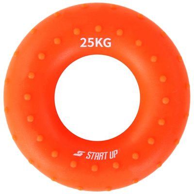 Кистевой круглый эспандер Start Up NT34036 с рельефом, 25 кг, оранжевый 4690222169034