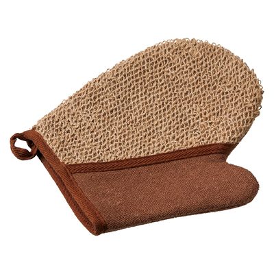 Мочалка из рами Банные Штучки варежка с хлопком, 18х21 см 40363
