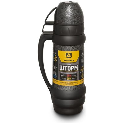 Термос с узким горлом Арктика 1 л, черный, 109-1000М-BK