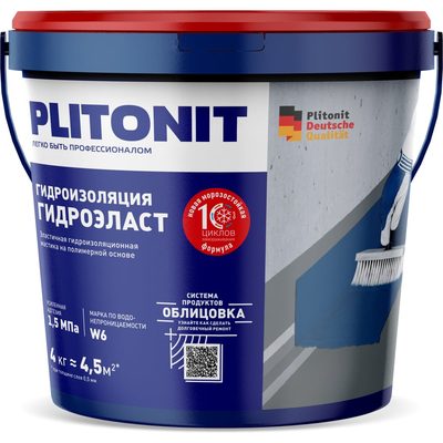 Эластичная гидроизоляционная мастика PLITONIT ГидроЭласт-4 13023 Н007017