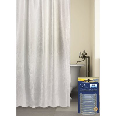 Комплект: штора для ванной и кольца Bath Plus AFFORDABLE LUXARY AKJAC1507
