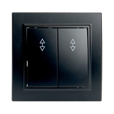 2-клавишный переключатель STEKKER psw10-9008-03, 250в, 10а, серия эрна, черный, 39921