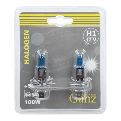 Лампа GANZ 12V H1 100W +50% P14,5s 5000K 2 шт. блистер GIP06048