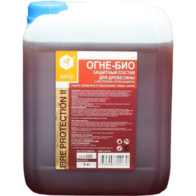 Огнебиозащитный состав для древесины APIS FIRE PROTECTION БАРЬЕР Эконом, канистра 5 кг 4665296512406