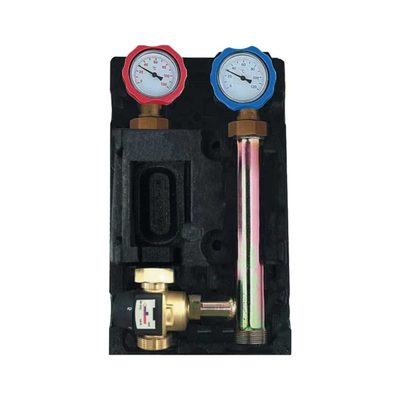 Насосная группа с термостатическим смесительным клапаном ROMMER RDG-1002-012501 (35-60С) без насоса, левая RG0092MQC1UMPD