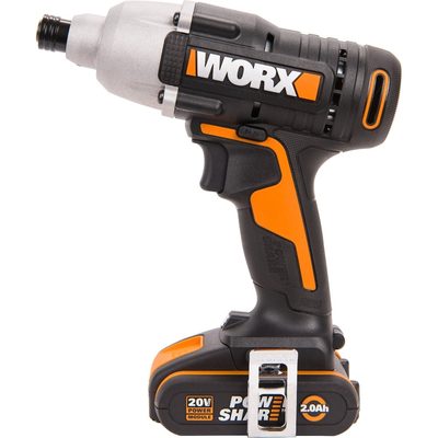 Ударный аккумуляторный винтоверт WORX 20 В, 1х2Ач, кейс WX291