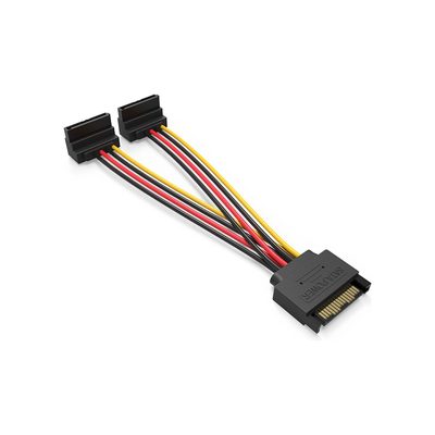 Кабель питания-разветвитель Vention SATA 15pin M / 2 x SATA 15pin F, угол 90 - 0.15м KDBBB