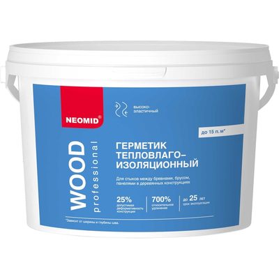 Строительный герметик NEOMID Professional 3 кг, ведро, тик Н -ГермPROFF-3/тик
