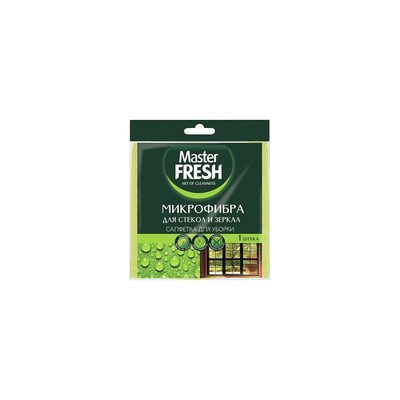 Салфетка для стекол MASTER FRESH 30x30 см, микрофибра 218344