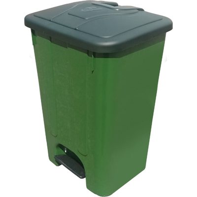 Мусорный бак Sembol Plastik 65 л, мороз., с крышкой, с педальным приводом, зеленый 26006